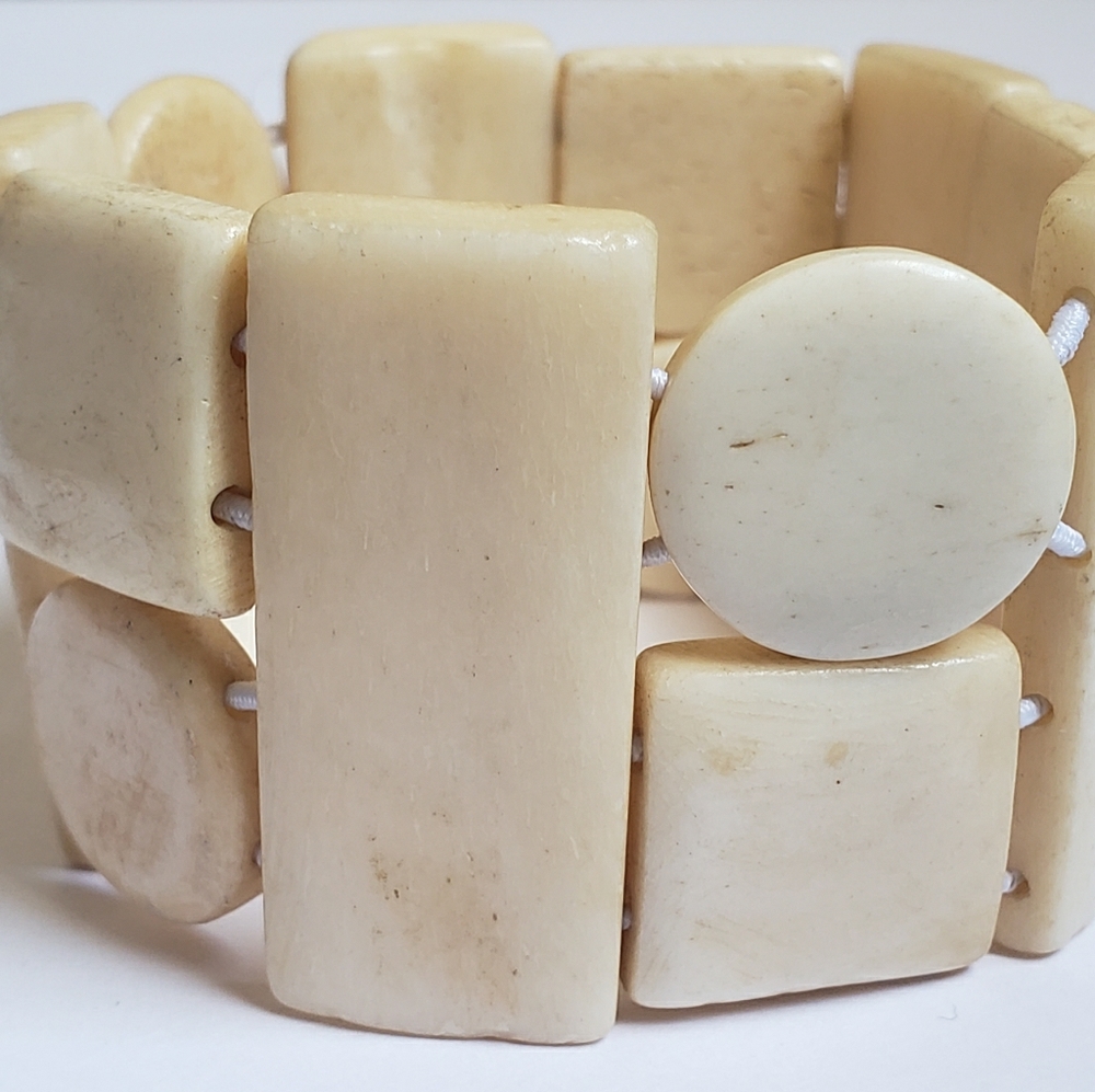 Antique Bovine Bone Native Stretch Bracelet